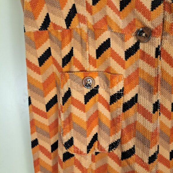 Urban Outfitters Women's Fall Chevron Stripe Corduroy Bib Overalls Sz Large-Flaw - Picture 4 of 16